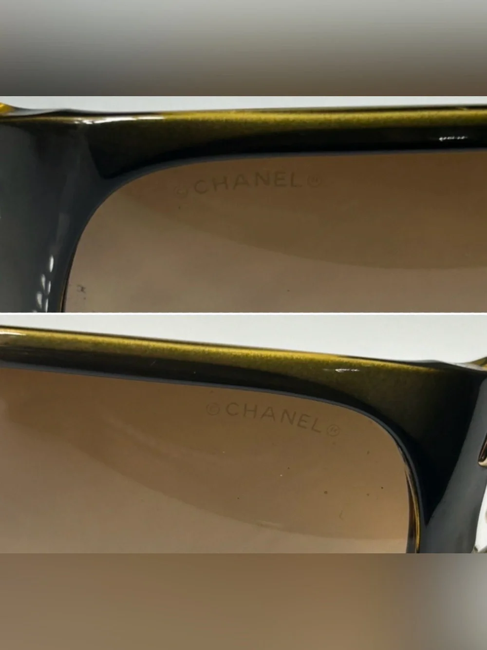 Vintage Chanel Tortoise Shell Acetate Frame w Gold Tone CC logo